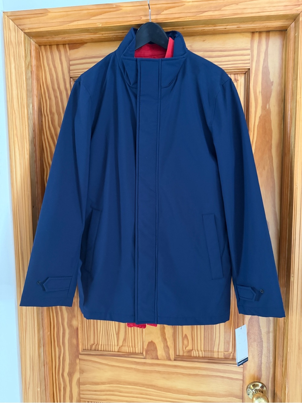 Dockers Navy Raincoat with Subtle Red Trim